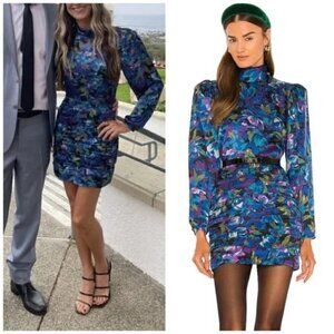 RONNY KOBO Annika Dress in Deep Indigo Multi Size X-Small